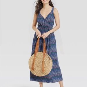 Blue and Purple Striped Maxi Dress